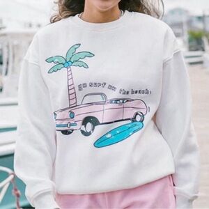 Bailey Rose Go Surf On the Beach Graphic Sweatshirt